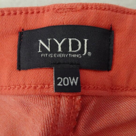 NYDJ Cropped Jeans Women's Plus Size 20W Pink Coral Denim Marilyn Straight - Picture 8 of 12